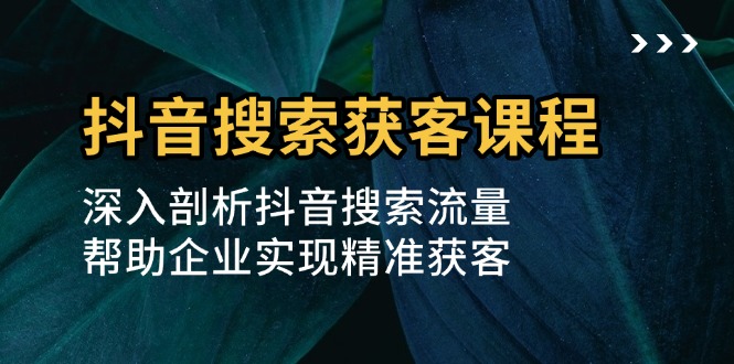 抖音搜索获客课程：深入剖析抖音搜索流量，帮助企业实现精准获客-云创网