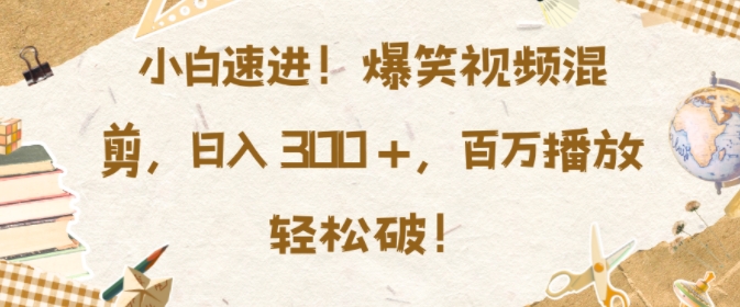 小白速进，爆笑视频混剪，日入3张，百万播放轻松破【揭秘】-云创网