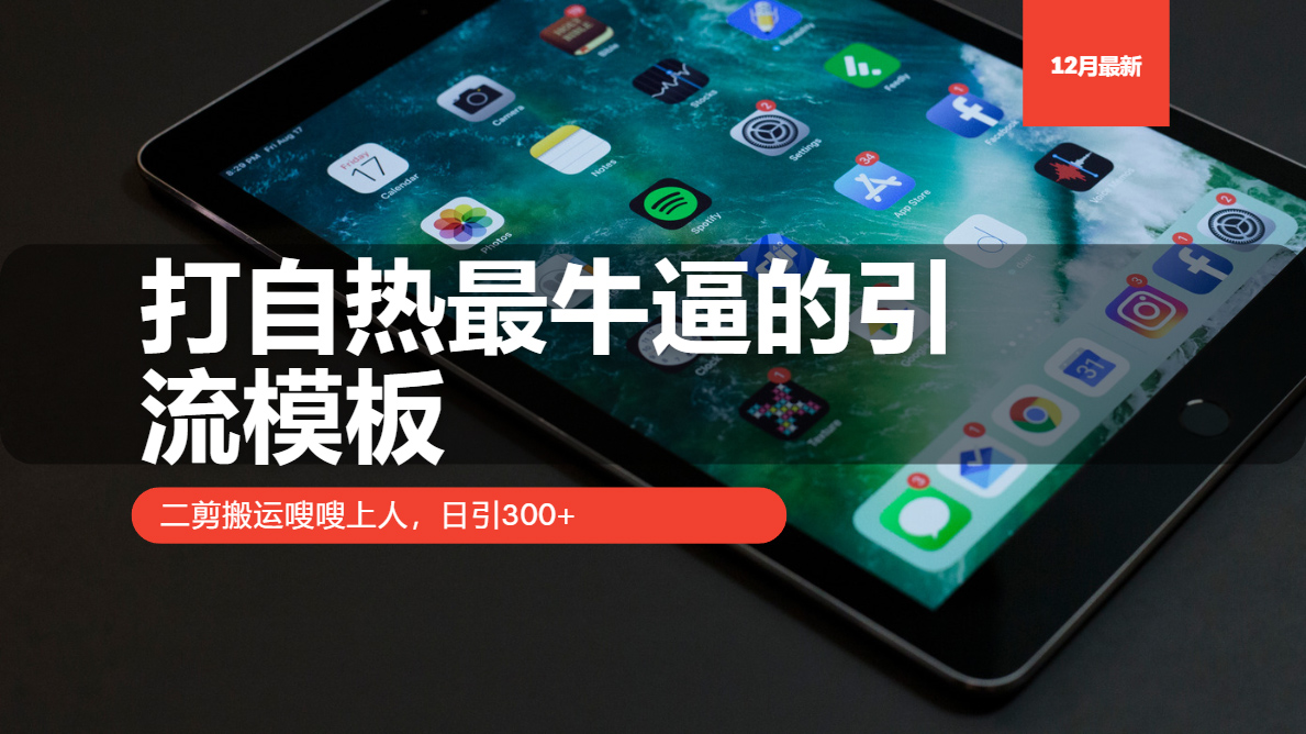 打自热最牛逼的引流模板，二剪搬运嗖嗖上人，日引300+-云创网