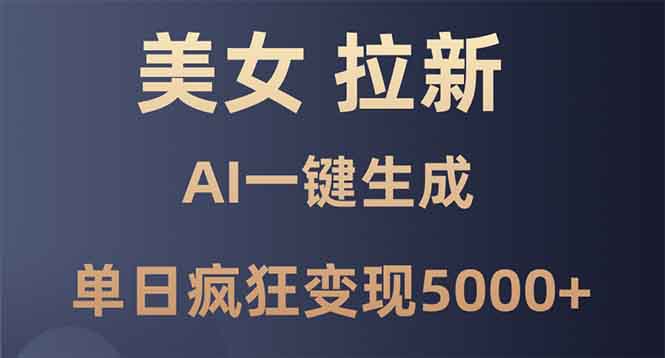 美女暴力拉新，通过AI一键生成，单日疯狂变现5000+，纯小白一学就会！-云创网