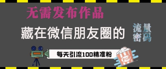 藏在微信朋友圈的流量密码，无需发布作品，单日引流100+精准创业粉【揭秘】-云创网