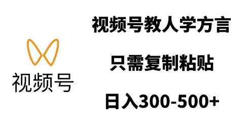 视频号教人学方言，只需复制粘贴，日入多张-云创网