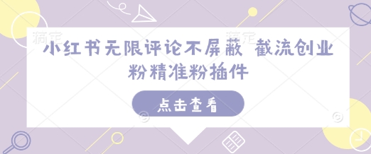 小红书无限评论不屏蔽 截流创业粉精准粉插件-云创网