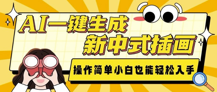 AI一键生成新中式插画， 操作简单，小白也能轻松入手-云创网