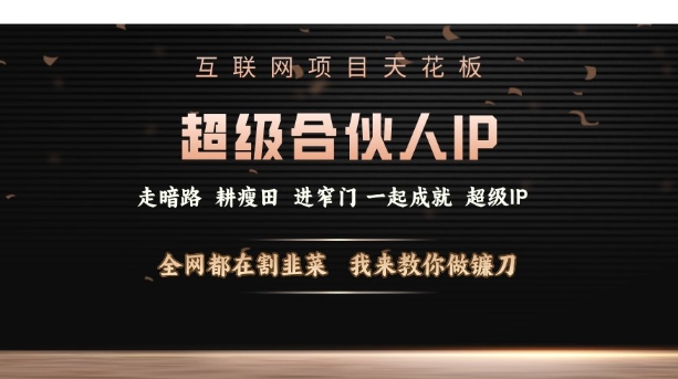 互联网项目天花板，超级合伙人IP，全网都在割韭菜，我来教你做镰刀【仅揭秘】-云创网