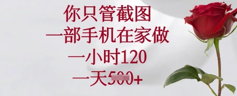 你只管截图，一部手机在家做，一小时120.一天5张【揭秘】-云创网