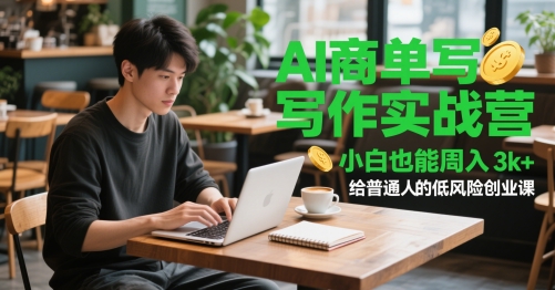AI商单写作实战营，小白也能周入3k+，给普通人的低风险创业课-云创网