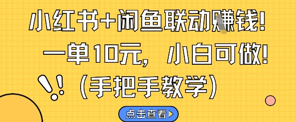 小红书+闲鱼联动挣钱，一单10元，小白可做-云创网