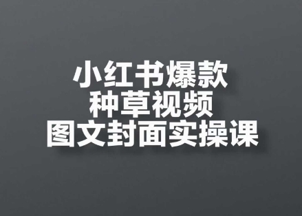 小红书爆款种草视频图文封面实操课，​开店、选品、引流、变现全流程-云创网
