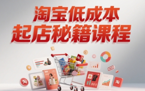 淘宝低成本起店系统课，助你快速起店，实现弯道超车-云创网