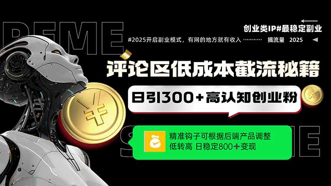 评论区低成本引流秘籍，精准钩子直击用户，单账号日增300+创业粉，日稳…-云创网