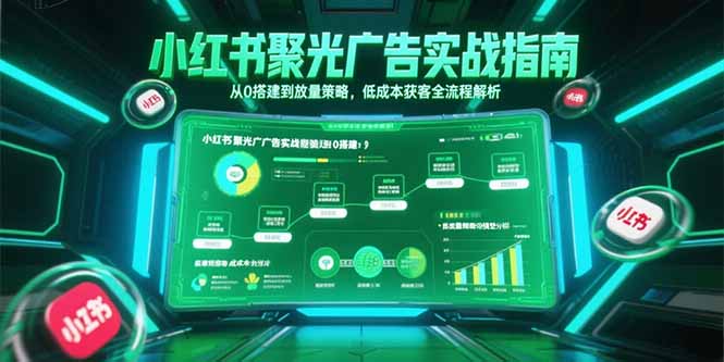 小红书聚光广告实战指南，从0搭建到放量策略，低成本获客全流程解析-云创网