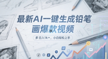 最新AI一键生成铅笔画爆款视频，多平台分发，日 入1k+，小白轻松上手【揭秘】-云创网