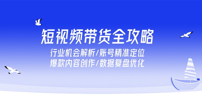 短视频带货全攻略，行业机会解析/账号精准定位/爆款内容创作/数据复盘优化-云创网