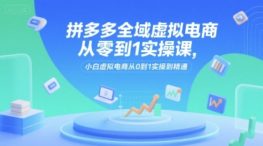 拼多多全域虚拟电商从零到1实操课，小白虚拟电商从0到1实操到精通-云创网