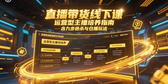直播带货线下课，运营型主播培养指南，含九步绝杀与仓播玩法-云创网