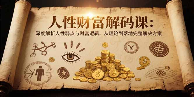 人性财富解码课6.0：深度解析人性弱点与财富逻辑，理论到落地完整解决方案-云创网
