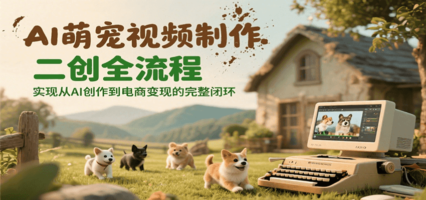 AI萌宠视频制作二创全流程，实现从AI创作到电商变现的完整闭环-云创网