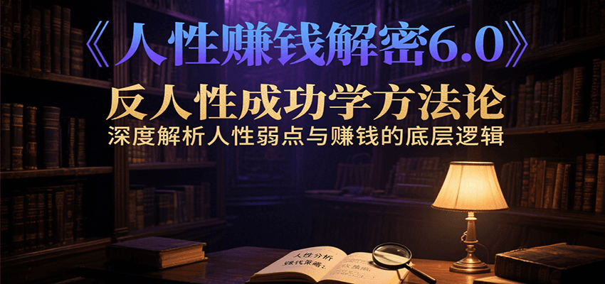 人性赚钱解密6.0，反人性成功学方法论，深度解析人性弱点与赚钱的底层逻辑-云创网