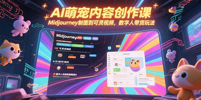 AI萌宠内容创作课，Midjourney制图到可灵视频，数字人带货玩法-云创网