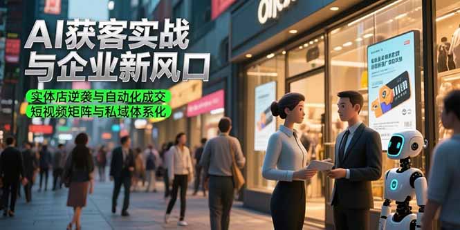 AI获客实战与企业新风口，实体店逆袭与自动化成交 短视频矩阵与私域体系化-云创网