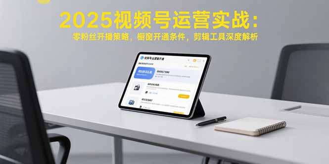 2025视频号运营实战：零粉丝开播策略，橱窗开通条件，剪辑工具深度解析-云创网