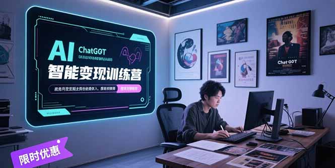 AI智能变现训练营，ChatGPT写作变现，电影解说制作，图文带货方法论-云创网