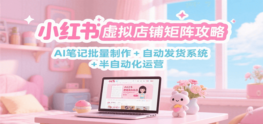 小红书虚拟店铺矩阵攻略：AI笔记批量制作 + 自动发货系统 + 半自动化运营-云创网