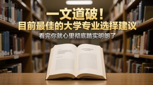 付费文章：一文道破！目前最佳的大学专业选择建议，看完你就心里彻底踏实明朗了-云创网