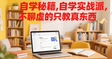 自学秘籍，自学实战派，不聊虚的只教真东西-云创网