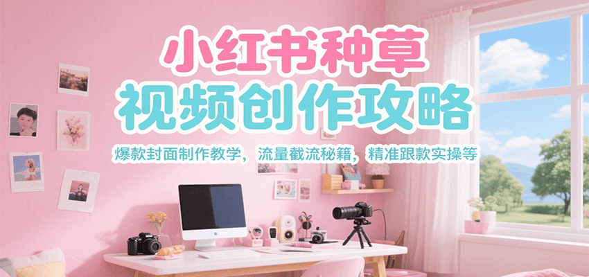小红书种草视频创作攻略，爆款封面制作教学 ，流量截流秘籍 ，精准跟款实操等-云创网