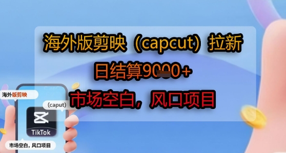 海外版剪映(capcut)拉新，日结算1k+，市场空白，风口项目-云创网
