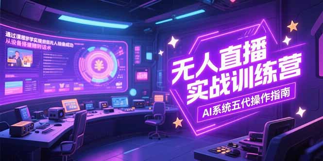 无人直播实操训练营，从设备搭建到话术，AI系统五代操作指南(7月更新-云创网