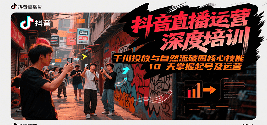 抖音直播运营深度培训，千川投放与自然流核心技能，10天掌握起号及运营(6-7月新课)-云创网