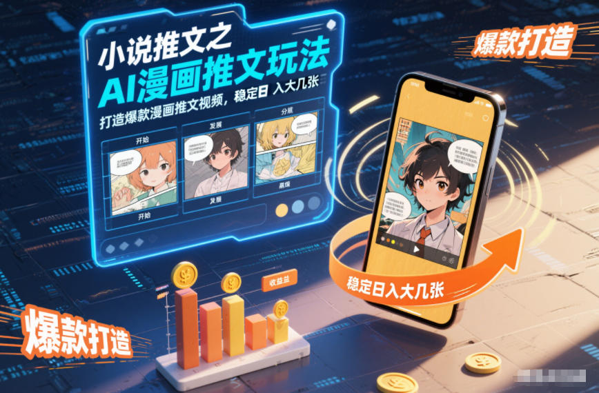 小说推文之AI漫画推文玩法，打造爆款漫画推文视频，稳定日入大几张-云创网