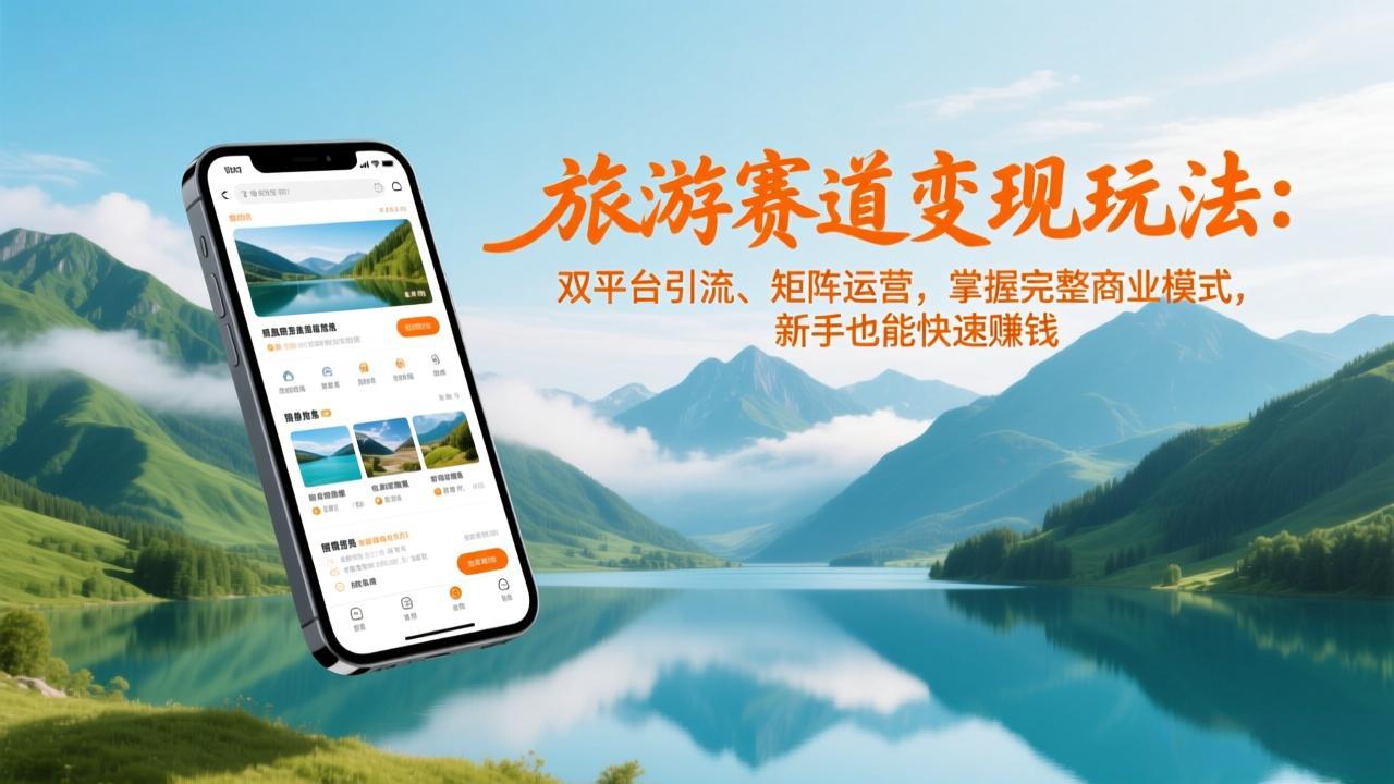 旅游赛道变现玩法：双平台引流、矩阵运营，掌握完整商业模式，新手也能快速赚钱-云创网
