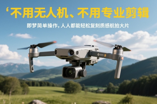 不用无人机、不用专业剪辑，即梦简单操作，人人都能轻松复刻质感航拍大片-云创网