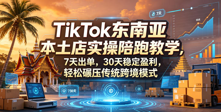 TikTok东南亚本土店实操陪跑教学，7天出单，30天稳定盈利，轻松碾压传统跨境模式-云创网