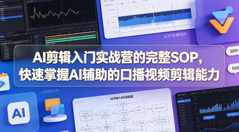 AI剪辑入门实战营的完整SOP，快速掌握AI辅助的口播视频剪辑能力-云创网