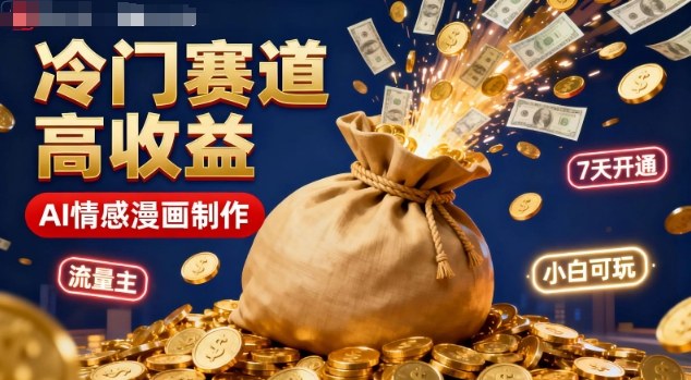 公众号冷门赛道，用AI做情感漫画，7天开通流量主，操作简单，小白可玩-云创网