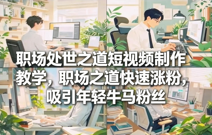 职场处世之道短视频制作教学，职场之道快速涨粉，吸引年轻牛马粉丝-云创网