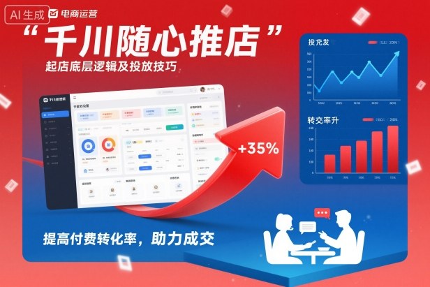 千川随心推起店底层逻辑及投放技巧，提高付费转化率，助力成交-云创网