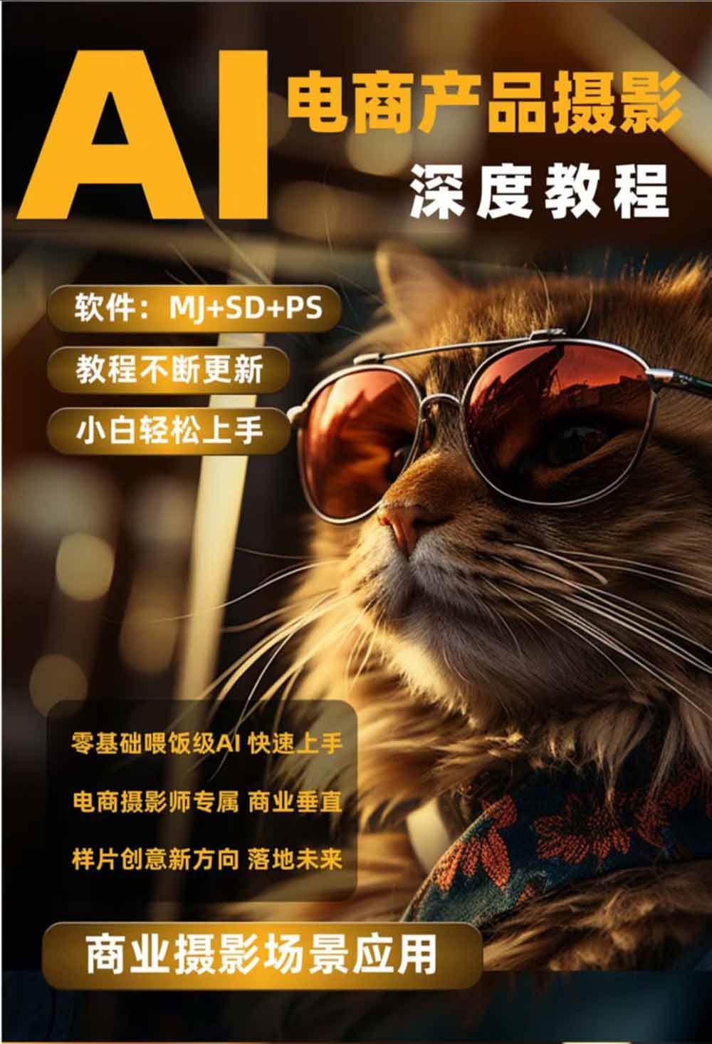（19262期）AI电商人像摄影实战课&middot;SD多端部署｜MJ完整教学｜家电护肤家具商品图人像写真全案例