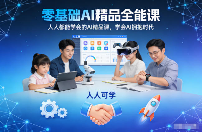 零基础AI精品全能课，人人都能学会的AI精品课，学会AI拥抱时代-云创网