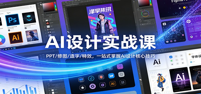 AI设计实战课：PPT/修图/造字/特效，一站式掌握AI设计核心技巧-云创网