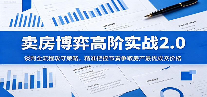 卖房博弈高阶实战2.0：谈判全流程攻守策略，精准把控节奏争取房产最优成交价格-云创网
