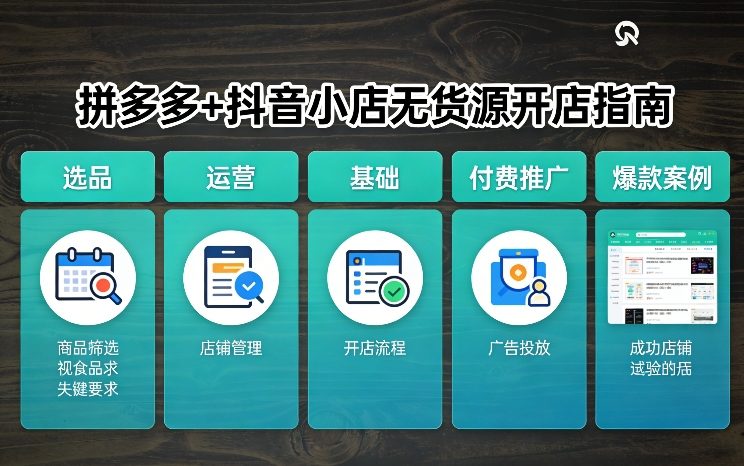 拼多多+抖音小店无货源开店，包括：选品、运营、基础、付费推广、爆款案例等(更新26年2月)-云创网