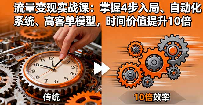 流量变现实战课：掌握4步入局、自动化系统、高客单模型，时间价值提升10倍-云创网