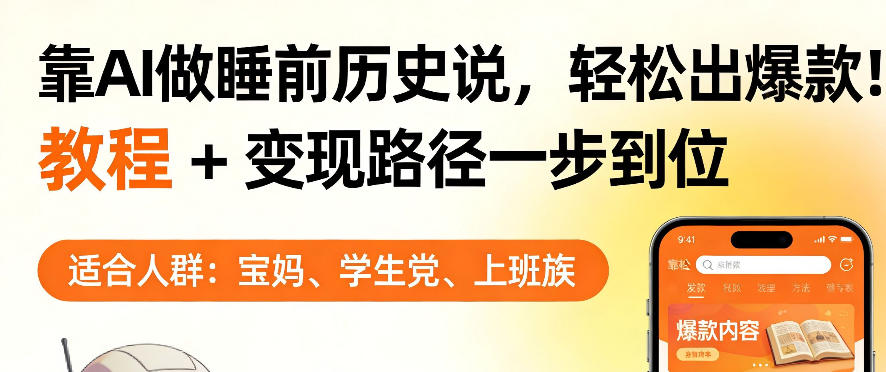 靠AI做睡前历史解说，轻松出爆款！教程+变现路径一步到位，单个视频收益1K+【揭秘】-云创网