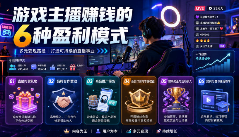 付费文章：游戏主播賺钱的6种盈利模式-云创网